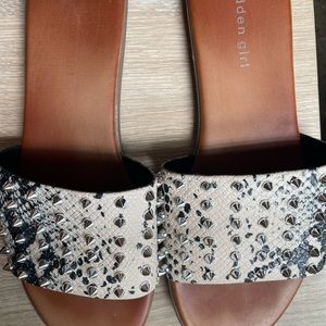 Madden girl studded snake print slides SteveMadden